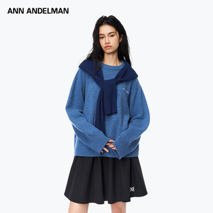 ANN ANDELMAN【明星同款】 慵懒松弛感毛线衣披肩连帽针织毛衣