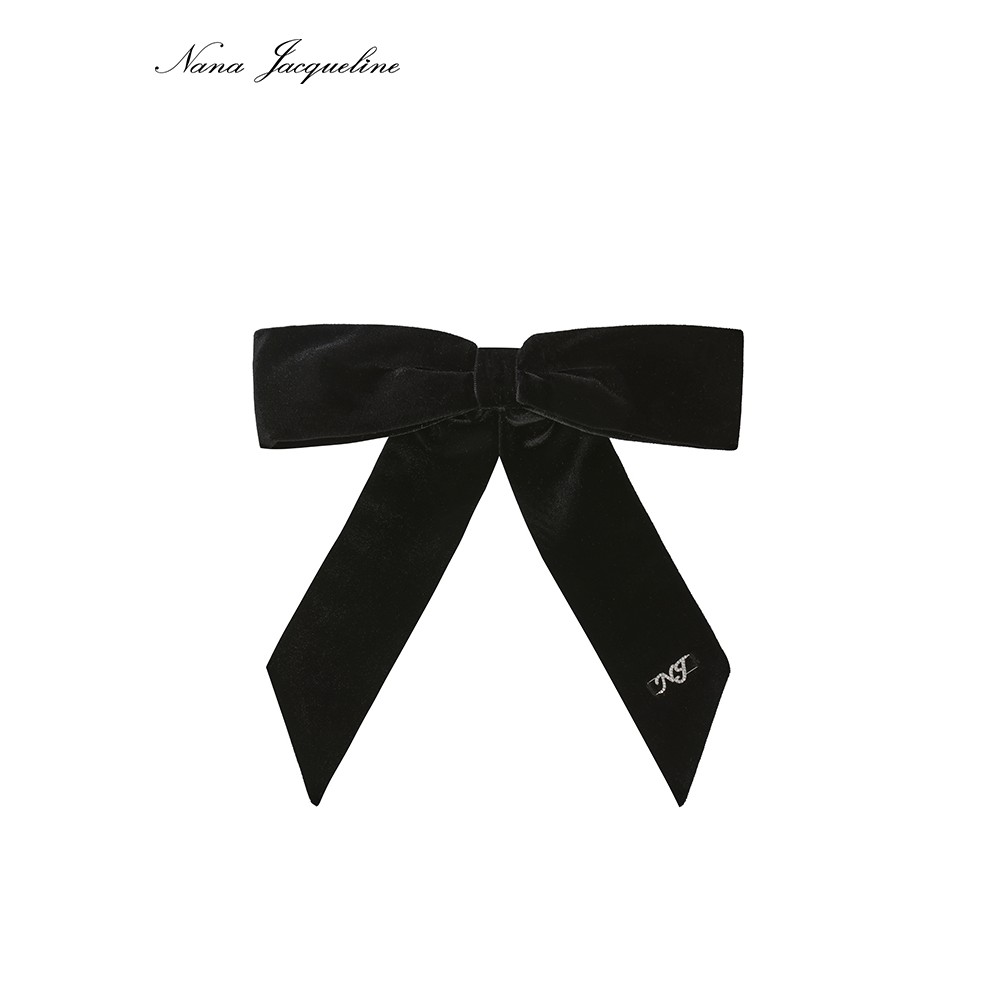 【金智媛同款】NanaJacqueline单层蝴蝶结发夹女新款丝绒灵动燕尾