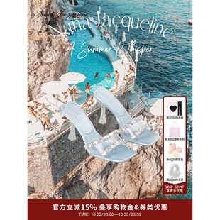 NanaJacqueline高跟凉鞋女优雅气质时尚方头质感缎面单鞋婚鞋9cm