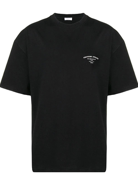 ih nom uh nit 怪奇物语 年新款黑色棉质logo印花男士个性T恤