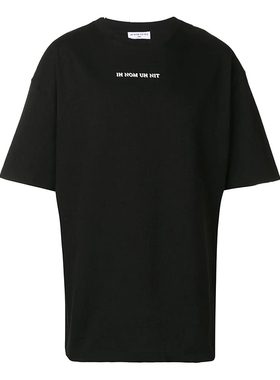 意大利IH NOM UH NIT 年新款男士黑色棉背面头像印花个性T恤