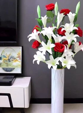 仿真百合花玫瑰花干花家居客厅