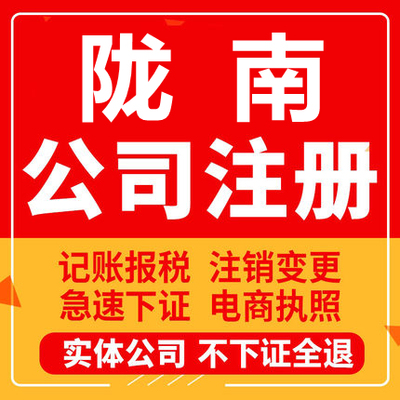 陇南公司注册成县文县宕昌个体工商营业执照注销企业变更股权