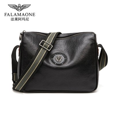 法莱阿玛尼男士斜挎包背包出行轻便包商务休闲邮差包挎包男款小包