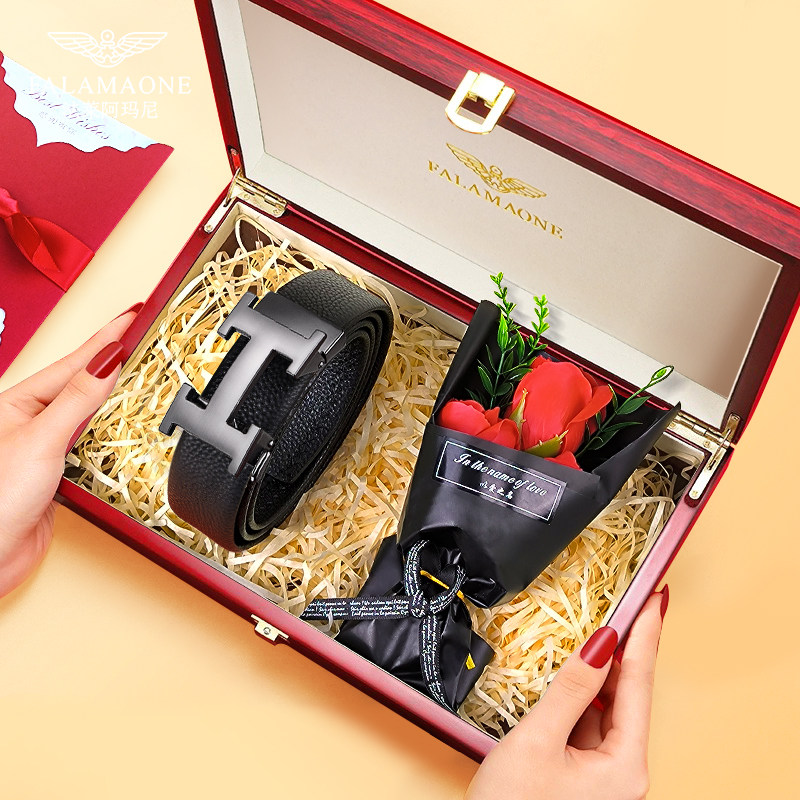 奢侈品牌法莱阿玛尼正品男士皮带真皮高端腰带高档十大名牌字母扣