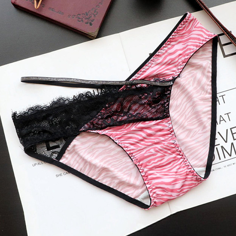 日系轻奢蕾丝可少女性感女士低腰内裤女透气豹纹三角裤少妇火辣薄
