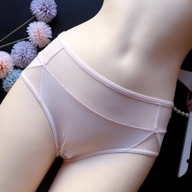 透气舒适性感内裤女纯欲网纱拼接女士三角裤女中腰提臀少女底裤头