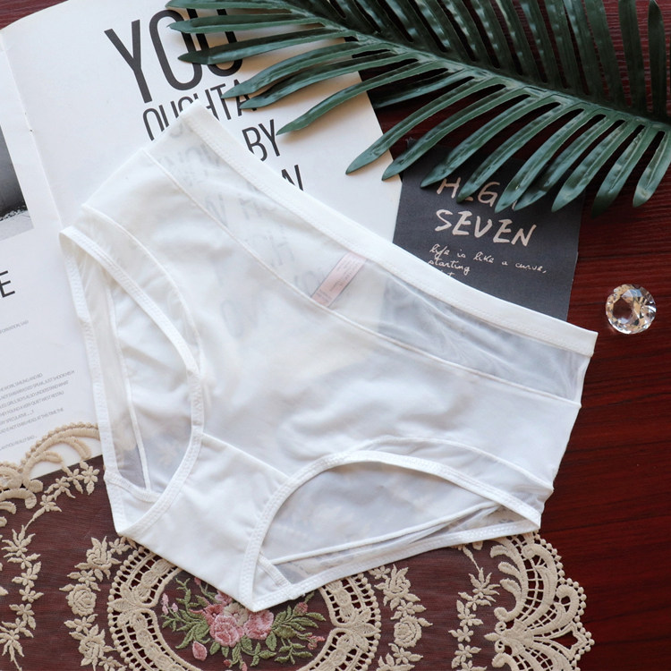 品质内裤女超薄冰丝无痕中腰纯棉抗菌裆透气面膜三角裤短裤女透明