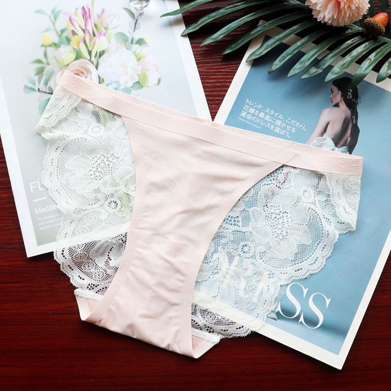 日系蕾丝一片式内裤女士纯棉裆抗菌性感薄款三角裤女生新款纯欲风