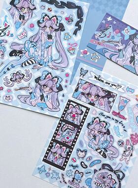 【新品现货】E厘米&灵奇奇人物咕卡贴纸半身/全身3寸卡套A4文件夹