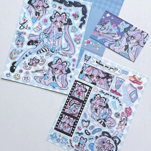 【新品现货】E厘米&灵奇奇人物咕卡贴纸半身/全身3寸卡套A4文件夹