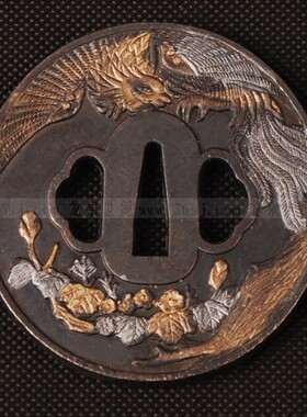 龙泉世剑全新153克 凤凰 合金刀镡 通用刀镡 刀镡 日本装具