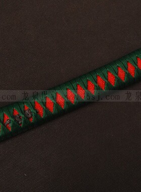 龙泉世剑 全新26cm 手柄 墨绿丝 麻点光板 合金配件 仿鱼皮 通用
