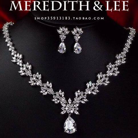 Meredith&Lee Jewellery technology Ambilight zircon bride marry full dress Necklace Earrings suitin the Accessories/Fashion Jewelry, Necklace  category - from Buy2taobao.com to provide professional Taobao agent buy service