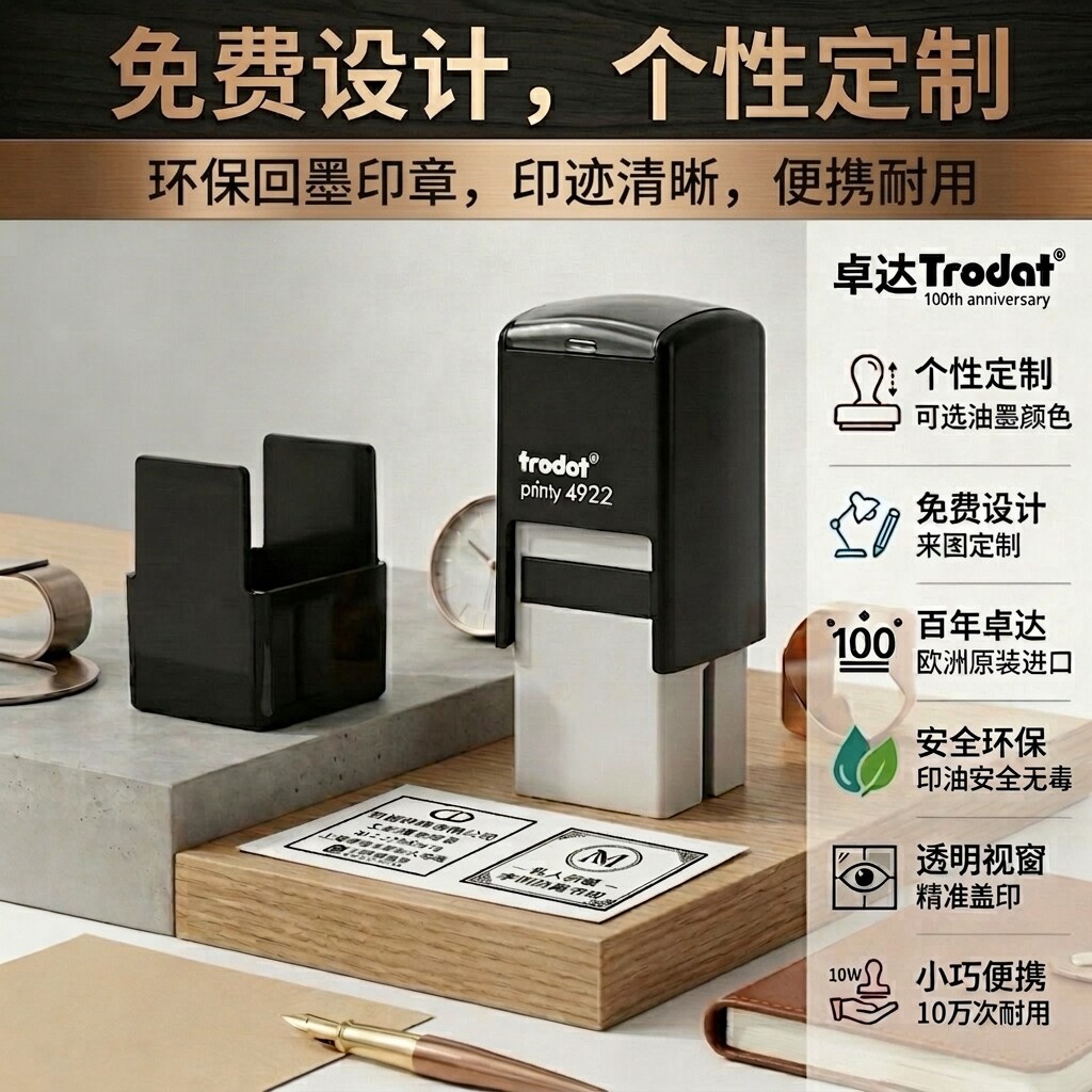 尺寸2*2cm自动出油速干回墨印章图片