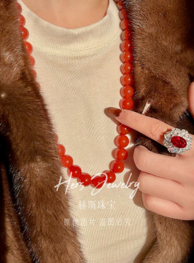 HERS赫斯珠宝红运当头红宝石新年红人造合成高定款戒指