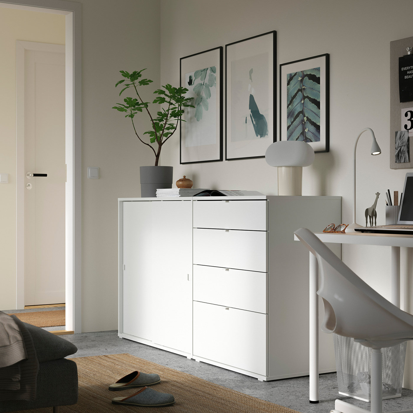 IKEA宜家维哈斯储物组合白色165x47x90厘米简约现代收纳柜储物柜