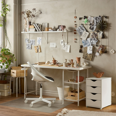 IKEA宜家代购弗里多特抽屉柜带脚轮白色35x56cm家用收纳柜办公柜