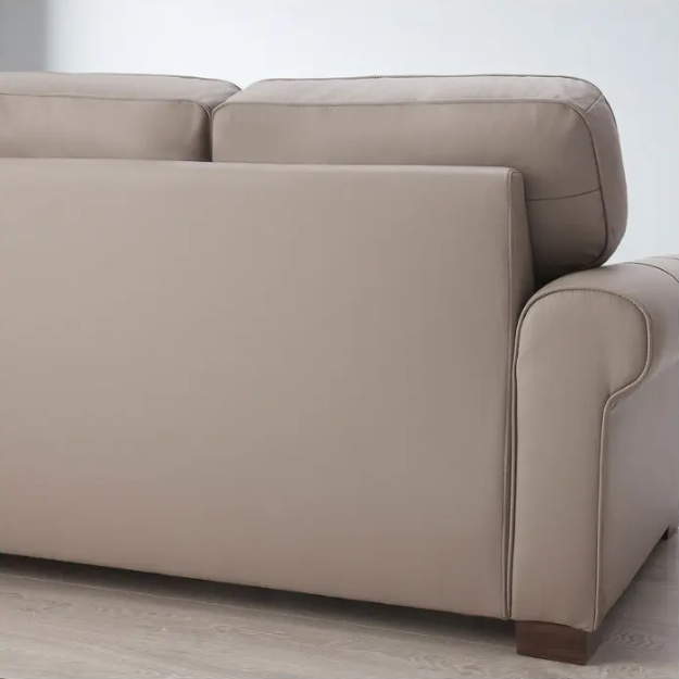 宜家ikea沃克托真皮沙发 三人欧式轻奢简约真皮带贵妃椅皮艺沙发