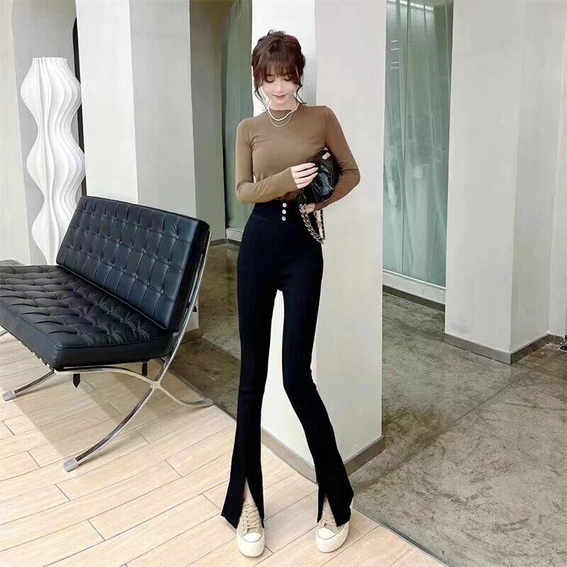 新款铅笔小脚裤小黑裤女
