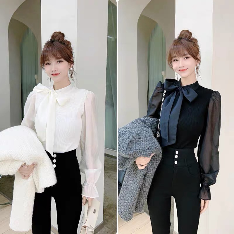 卡卡正品蝴蝶结绑带上衣网红同款