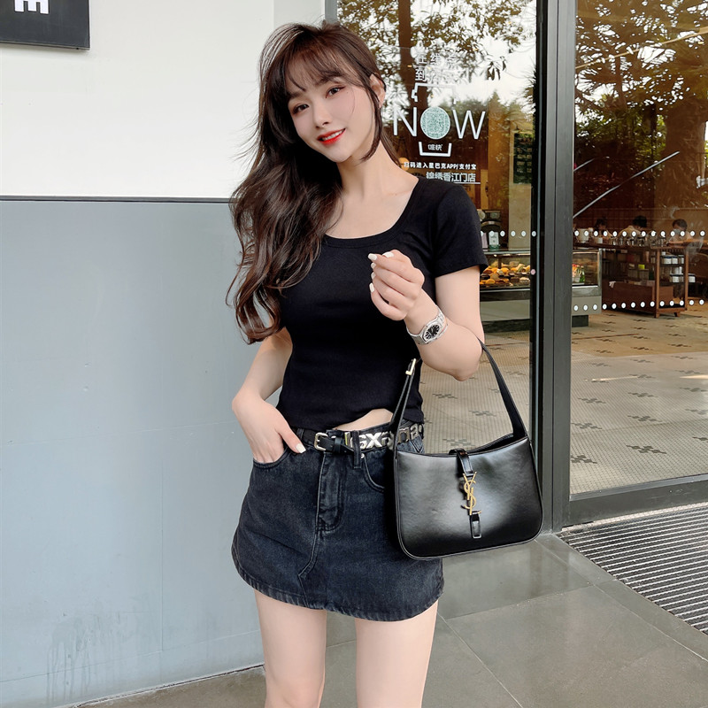 芭蕾上衣锁骨U领短袖卡卡正品