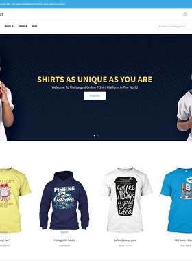 无风险TeePerfect商务T恤印刷产品直销POD定制Shopify2.0主题模板