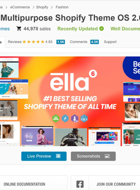 爆款Shopify模板Ella主题模板6.7.5版 2025.07.04