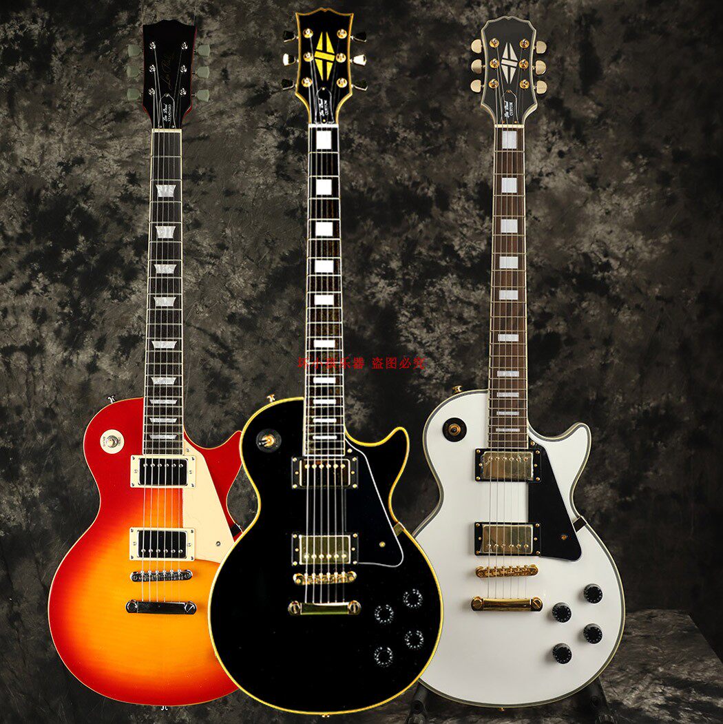 孤独摇滚后藤-里同款初学者轻音少女黑美人黑卡斯通LP电吉他