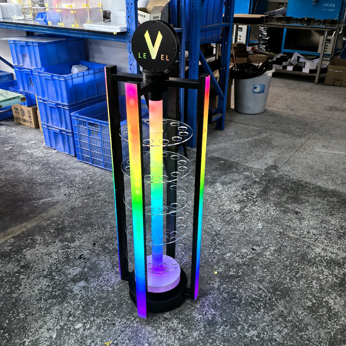 LED幻彩光五层酒杯架酒吧KTV发光洋酒香槟展示架创意鸡尾酒啤酒塔