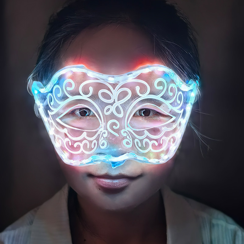 演唱会音乐节氛围眼镜酒吧KTV舞台表演气氛道具LED发光幻彩面具
