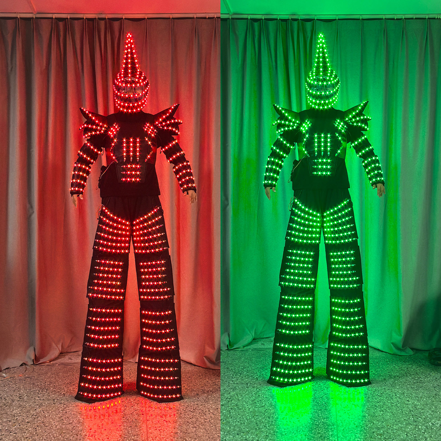 LED发光舞台高跷服欧美爆款异形幻彩盔甲酒吧KTV出酒气氛道具服装