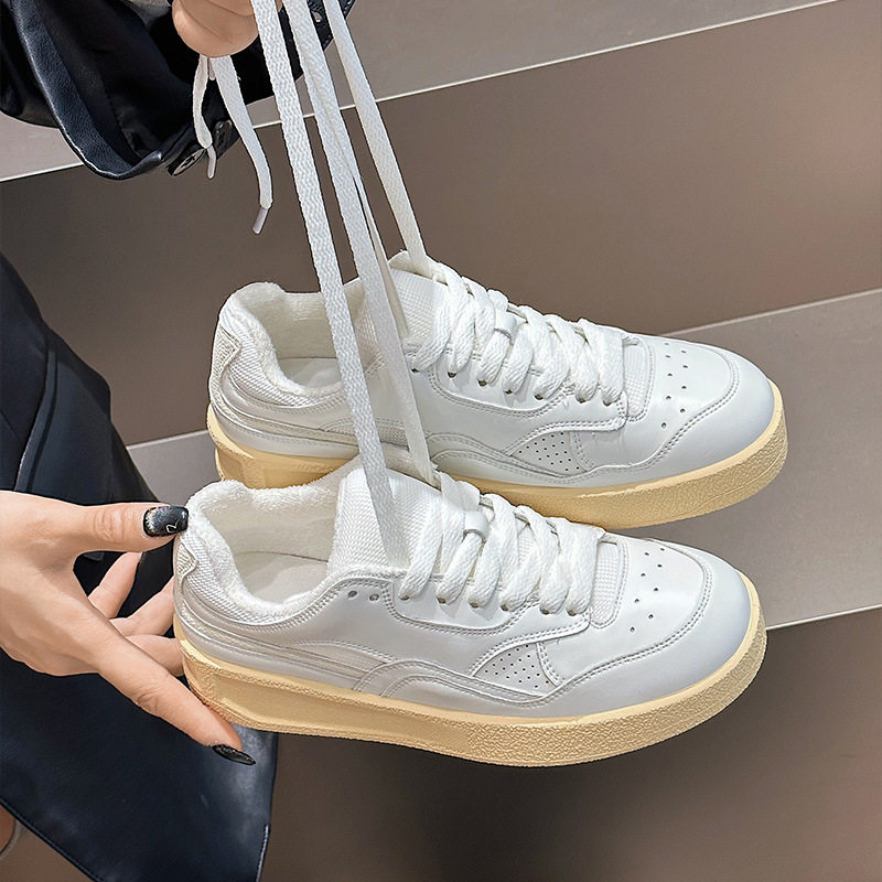 纯皮小白鞋女真皮2023秋冬新时尚休闲鞋