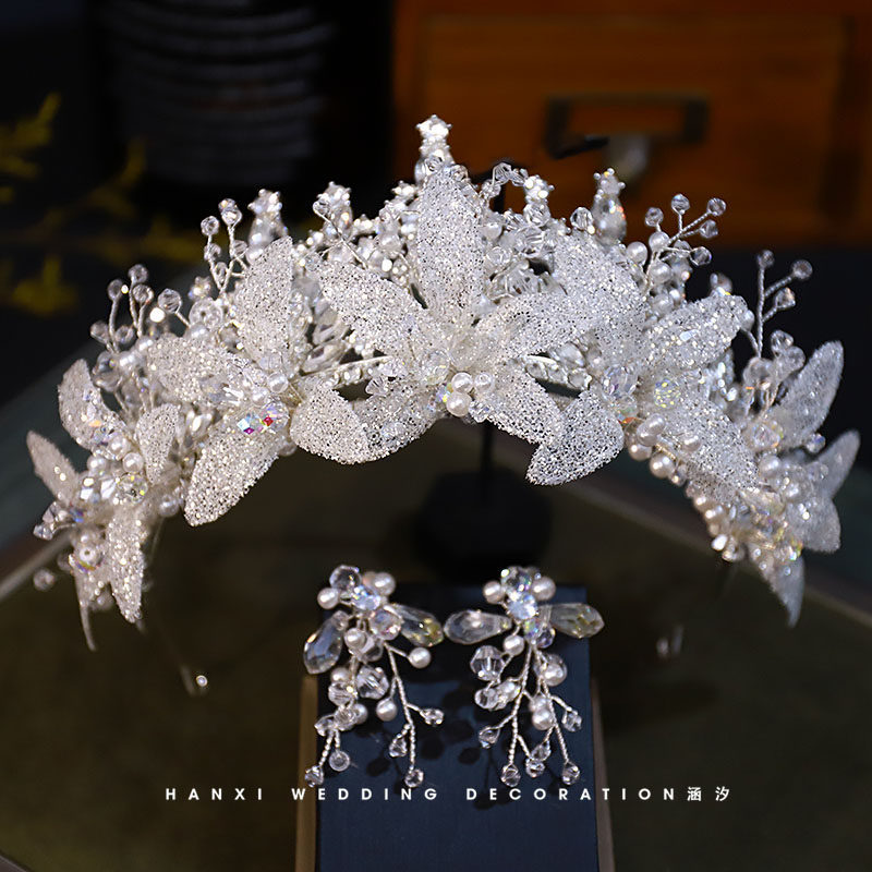 涵汐新款合金手工水晶皇冠头饰