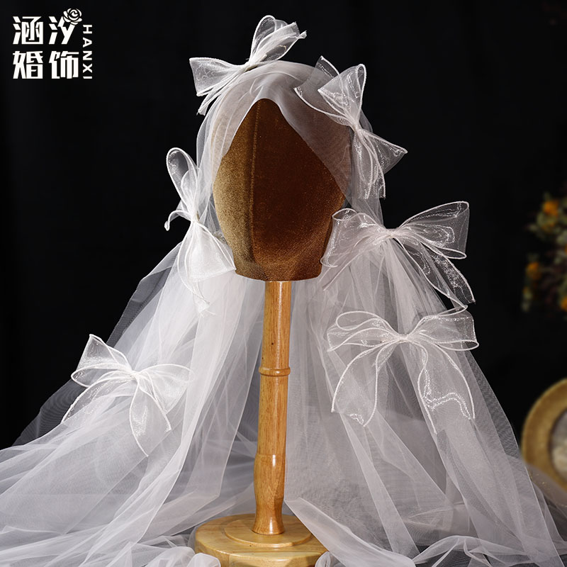 涵汐森系超仙甜美头纱发饰