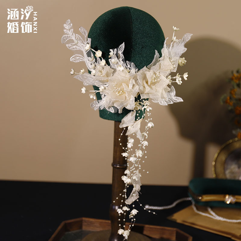 涵汐森系超仙手工娟纱花朵发夹