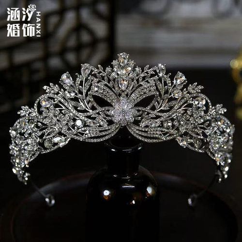 新娘水钻锆石王冠头饰婚礼配饰