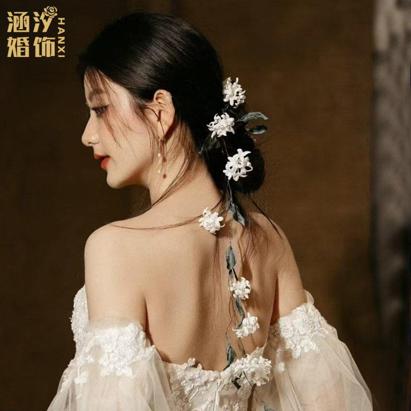 森系百搭藤蔓花朵发带花环头饰