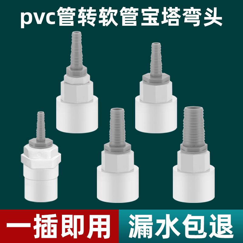 PVC变径直接给水管异径软管转换接头202532排水管下水直通宝塔头