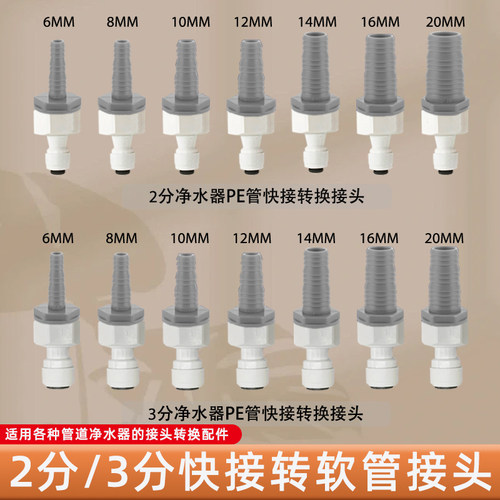 净水器宝塔接头pe管软管转换接头水管转净水机2分3分变径快接直通