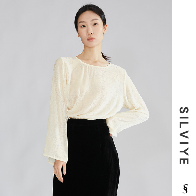 SILVIYE真丝长袖上衣桑蚕丝