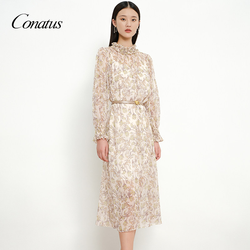 CONATUS/珂尼蒂思夏季新款个性时尚休闲百搭优雅气质连衣裙女