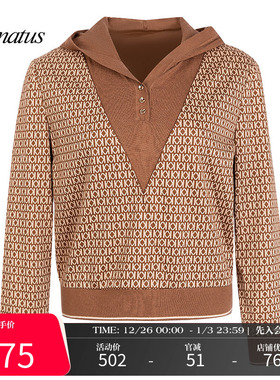 CONATUS/珂尼蒂思时髦上衣冬季新款拼接设计简约气质长袖女