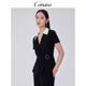 V领遮肉高级感短袖 CONATUS 新款 收腰上衣夏季 女 珂尼蒂思修身