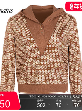 CONATUS/珂尼蒂思时髦上衣冬季新款拼接设计简约气质长袖女