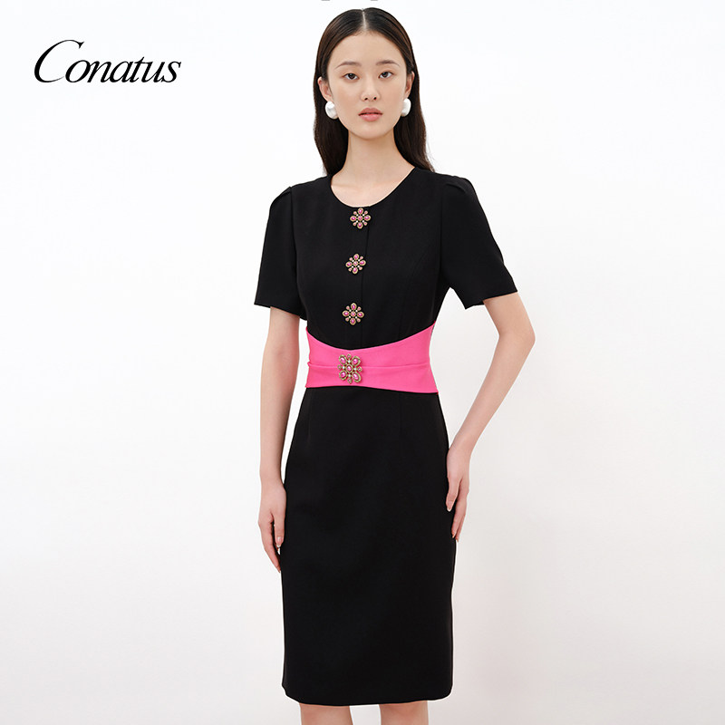 CONATUS/珂尼蒂思A字礼服裙年夏季新款高端轻奢气质连衣裙女