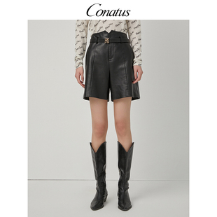 舒适通勤裤 CONATUS 新款 秋季 子女 珂尼蒂思时髦高级感皮裤