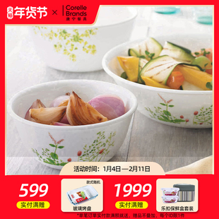CORELLE正品康宁餐具普罗旺斯家用饭碗汤碗面碗菜盆盘子耐热玻璃