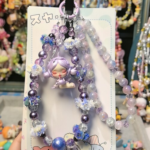 Sp改娃哭娃萌粒合金手机链包挂件少女心挂绳钥匙扣可爱挂饰