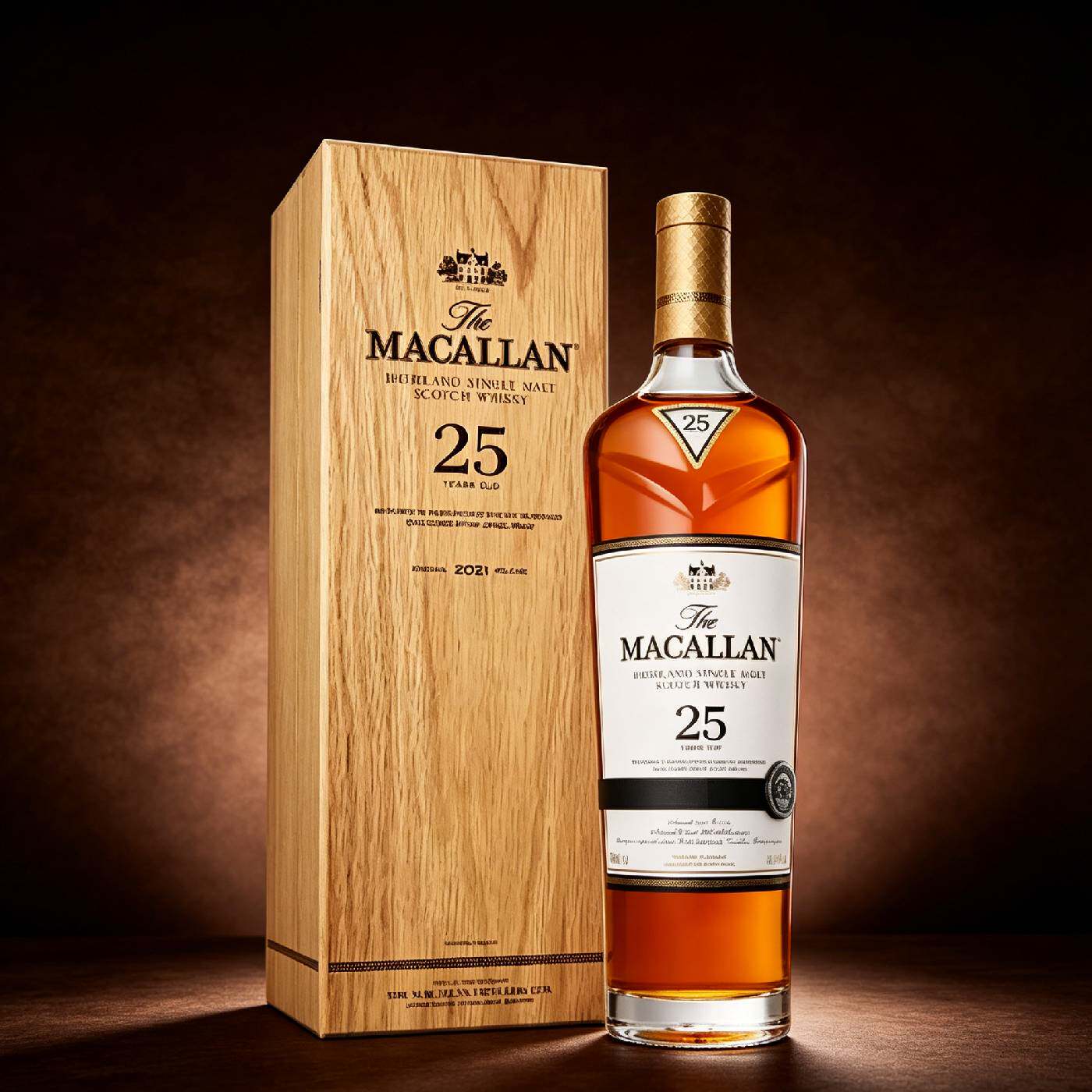 行货 麦卡伦25年雪莉桶苏格兰单一麦芽威士忌Macallan洋酒700ml